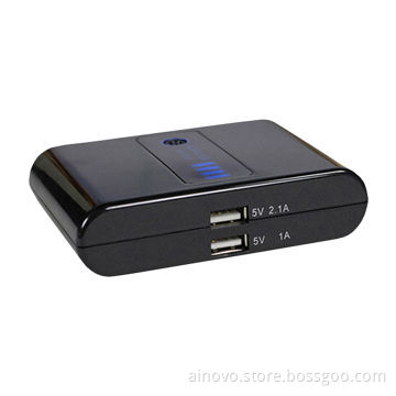 Mini power bank for iPod, camera, PSP, dual USB, 12,000MA, high capacity, colorful
